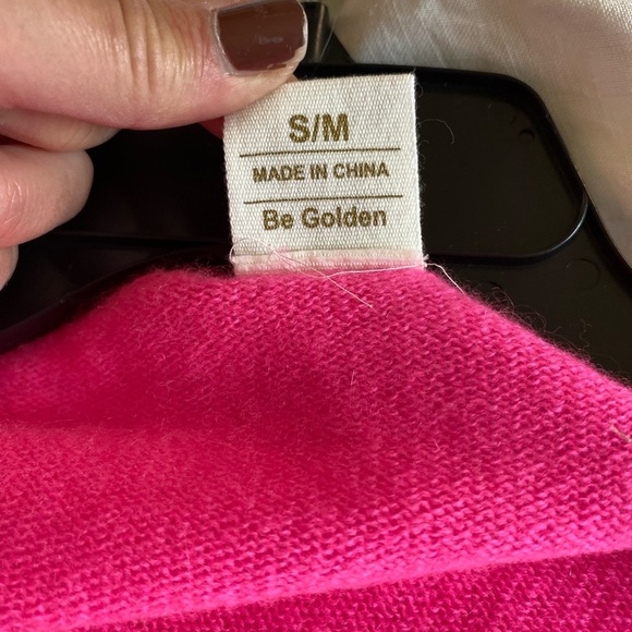 Golden Sun Women’s Cashmere Sweater Apres X SkI in Pink Barbiecore Pullover - Picture 7 of 7